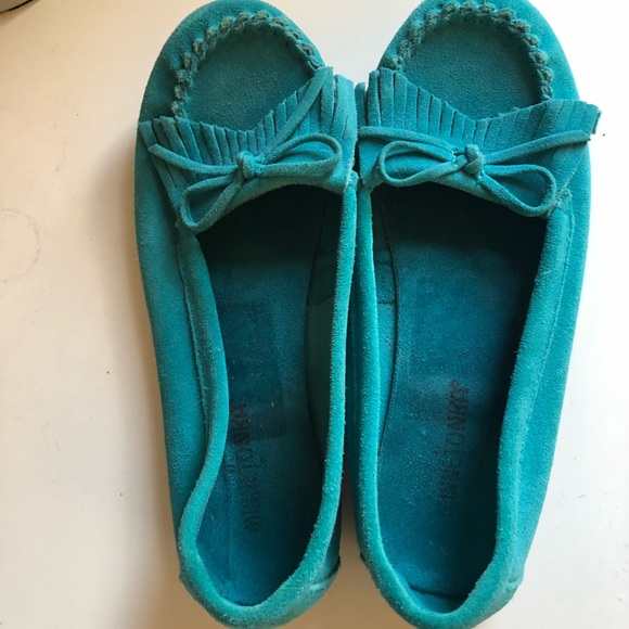 turquoise moccasins